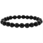 Faceted Onyx 8mm Beaded Stretch Bracelet
