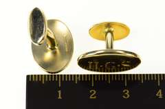18K Yellow Gold Tiffany & Co. Oval HGS Monogram Classic Cuff Links