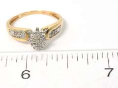 Elegant Diamond Accent Cluster Ring in Yellow Gold