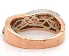 Captivating 14kt RG Diamond Wave Ring