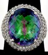 Regal Mystic Topaz & White Topaz Ring in Sterling Silver