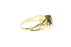 14K Yellow Gold Pear Amethyst Solitaire Ornate Statement Ring