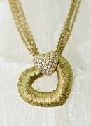 Elegant "Wrapped" 18K Diamond Heart on Necklace