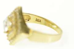 14K Yellow Gold Princess Cubic Zirconia Halo Travel Engagement Ring