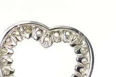 14K White Gold 0.48 Ctw Diamond 1950's Classic Heart Pendant