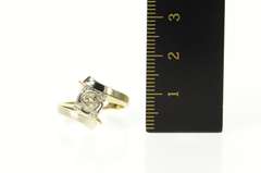 14K Yellow Gold 0.27 Ct 1950's Diamond Bypass Engagement Ring
