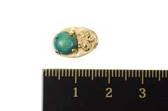 14K Yellow Gold Victorian Green Cabochon Slide Bracelet Charm/Pendant