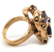 Divine 14kt YG Tanzanite, Pink Tourmaline, and Diamond Ring