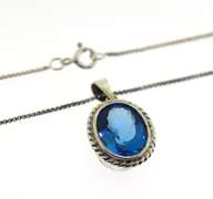 Set of Sterling Silver blue Topaz Necklace and earrings