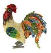 Rooster Rhinestone Trinket Box