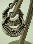 Pure .999 Silver Sculptural Hoop Earrings