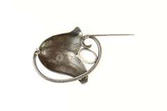 Sterling Silver Georg Jensen Ornate Moonstone Flower 822 Pin/Brooch