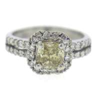 Fancy BrowinshGreenish Yellow Diamond Ring