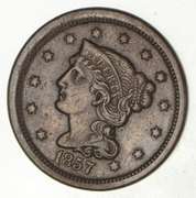 1857 Braided Hair Large Cent