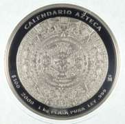 2009 $100 Mexico 1 Kg .999 Fine Silver - Aztec Calendar