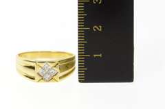 18K Yellow Gold 0.46 Ctw Princess Diamond Squared Men's Ring