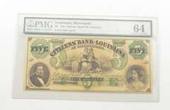 $5 18XX Citizens Bank Of Louisiana At Shreveport PMG 64 Choice UNC