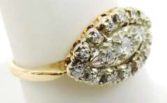 Flattering Vintage 14K Gold Diamond Ring, 8.5