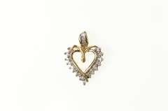 10K Yellow Gold Heart Diamond Classic Simple Heart Pendant