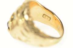 10K Yellow Gold Diamond Eyed Lion Ruby Statement Ring