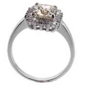 Sterling Silver Champagne & Clear CZ Ring