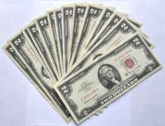 15 $ 2 Red Seal  US Notes