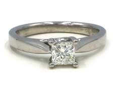 Stunning 14kt WG Classic Princess Cut Diamond Solitaire Ring
