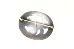 Sterling Silver Georg Jensen Moonstone Leaf Swirl 138 Pin/Brooch