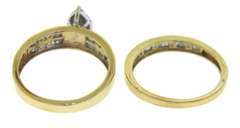 Elegant Cluster Marquise Bridal Set with Matching Band Ring