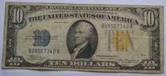 1934 A North  Africa $ 10 Silver Cert Emergency  Issue