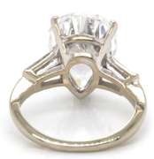Magnificent 14kt WG CZ Pear and Baguette Ring