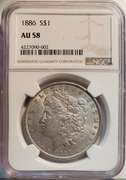 Certified Morgan Silver Dollar 1886