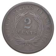 1864 Union Shield Two-Cent Piece - REV RIM CUD