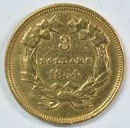Rare 1854 US $3 Gold Piece in higher grade