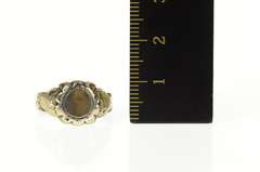 14K Yellow Gold Ornate Victorian Floral Monogram Statement Ring