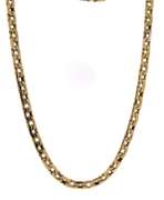 Pleasing Yellow Gold Modified Curb Link Chain Necklace
