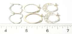3 Pairs of Earrings Sterling Silver