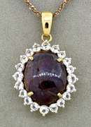 Sparkling Massive 24.37CTS Star Ruby & Topaz Necklace in Vermeil