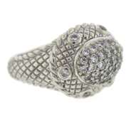 Sterling Silver Judith Ripka Domed Oval Pave CZ Ring