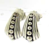 Sterling Silver Small Caviar Hoop Earrings