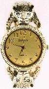 Ladies 18kt GP Leopard Geneva Bangle Watch