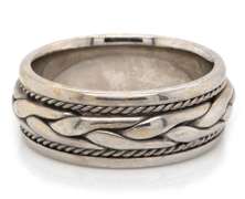 Classic 14k White Gold Novell Twisted Rope Wedding Band