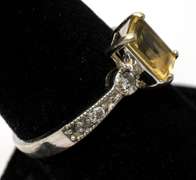 Sterling Silver Yellow Stone Ring