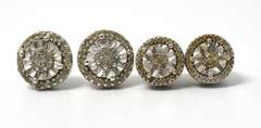2 Pairs of Sterling Silver Earrings with Diamonds
