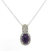 Powerful White Gold Amethyst & Diamond Necklace