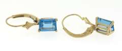 Amazing Yellow gold Blu eTopaz Dangle Earrings