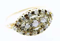 Flattering Vintage 14K Gold Diamond Ring, 8.5