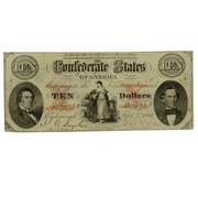 Early Sept 2 1861 $ 10 CSA Note