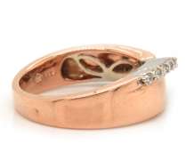 Captivating 14kt RG Diamond Wave Ring