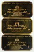 (3) 1973 Secretariat Meadow Stable 24K Gold Over .999 Silver Bar Set